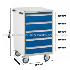 Euroslide Storage Cabinet Mobile 5 Drawers